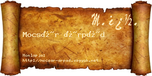 Mocsár Árpád névjegykártya