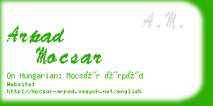 arpad mocsar business card